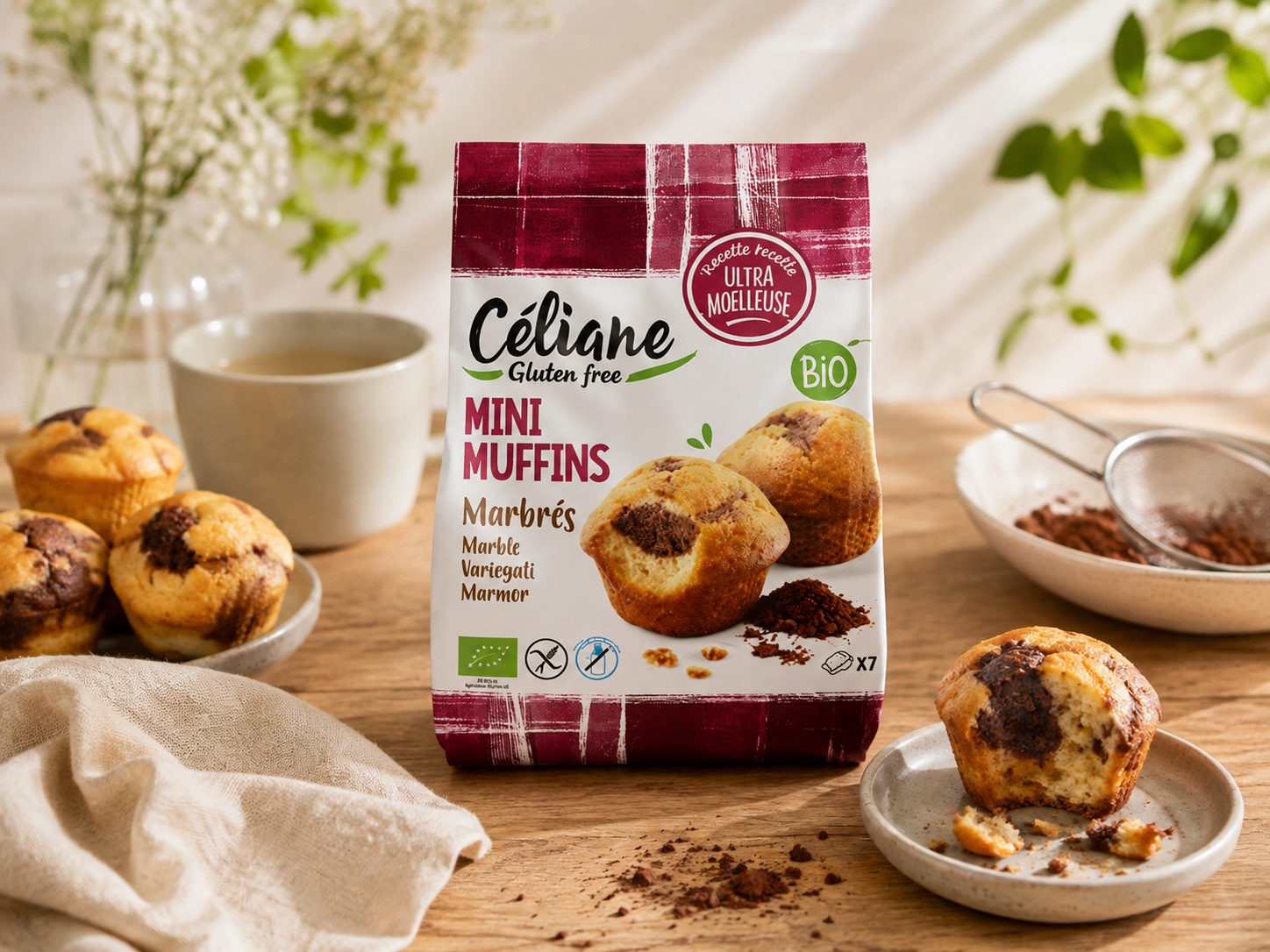 Bezlepkové Mini MUFFINY mramorové, BIO, eshop.celiakarna.cz